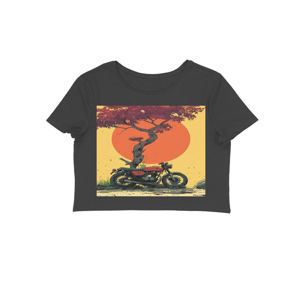 Front View - Dusk Drifter — Crop Top Black