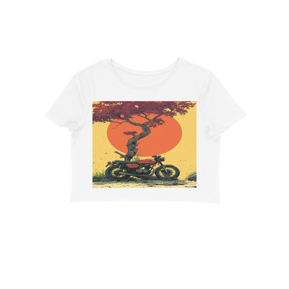 Front View - Dusk Drifter — Crop Top White