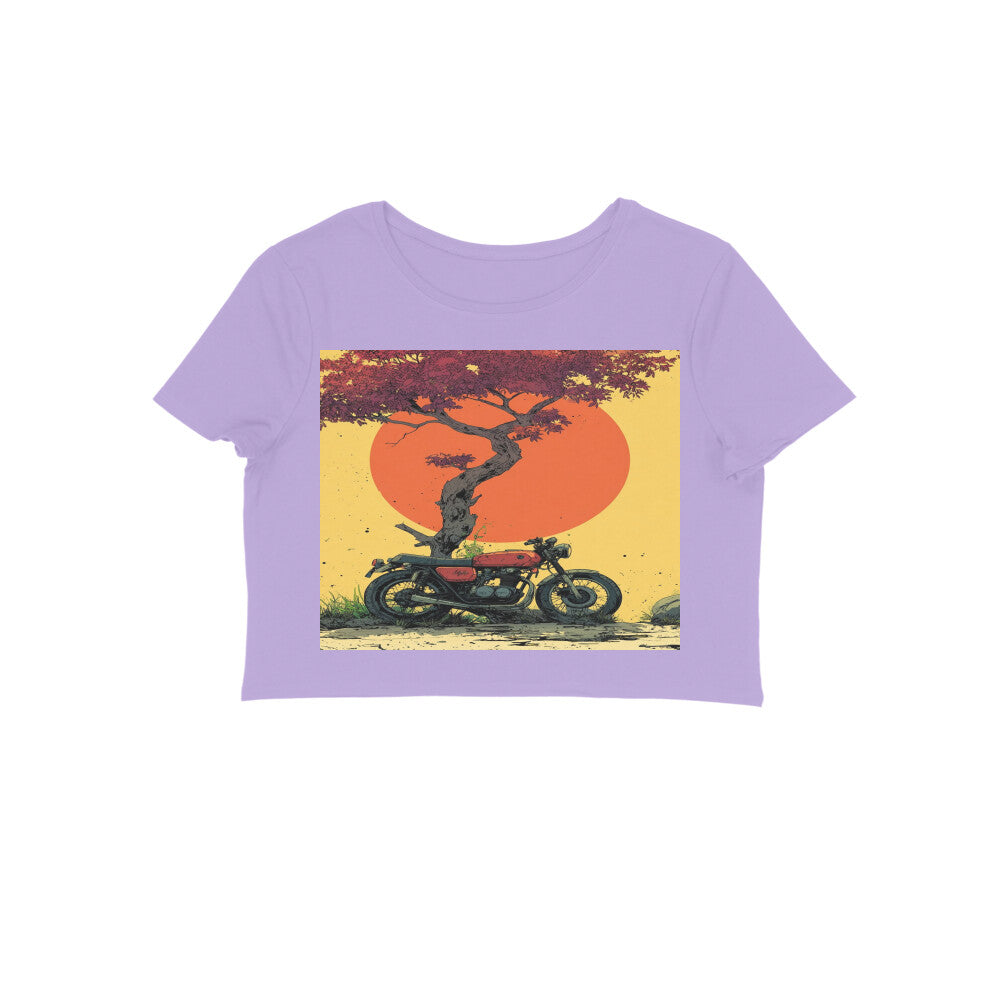 Front View - Dusk Drifter — Crop Top Iris Lavender