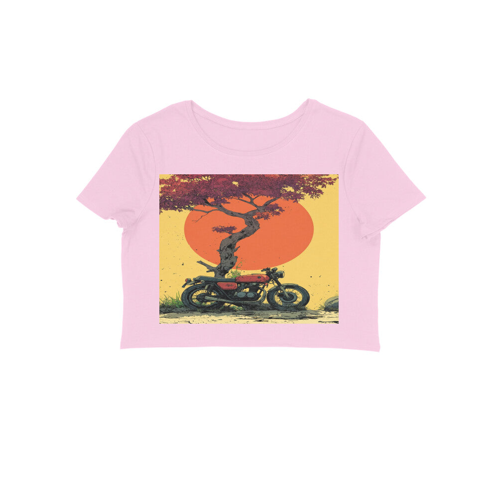 Front View - Dusk Drifter — Crop Top Light Pink