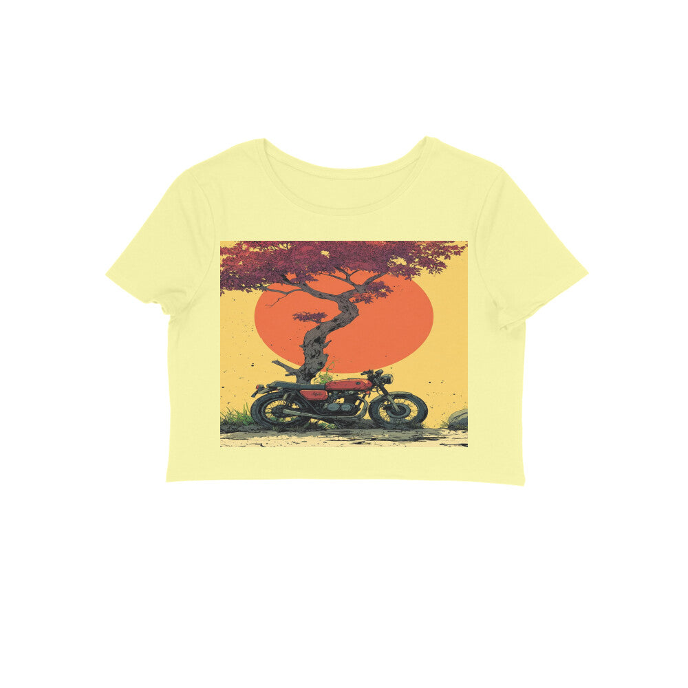 Front View - Dusk Drifter — Crop Top Butter Yellow