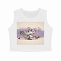 Front View - Gully Grin — Crop Tank Top White