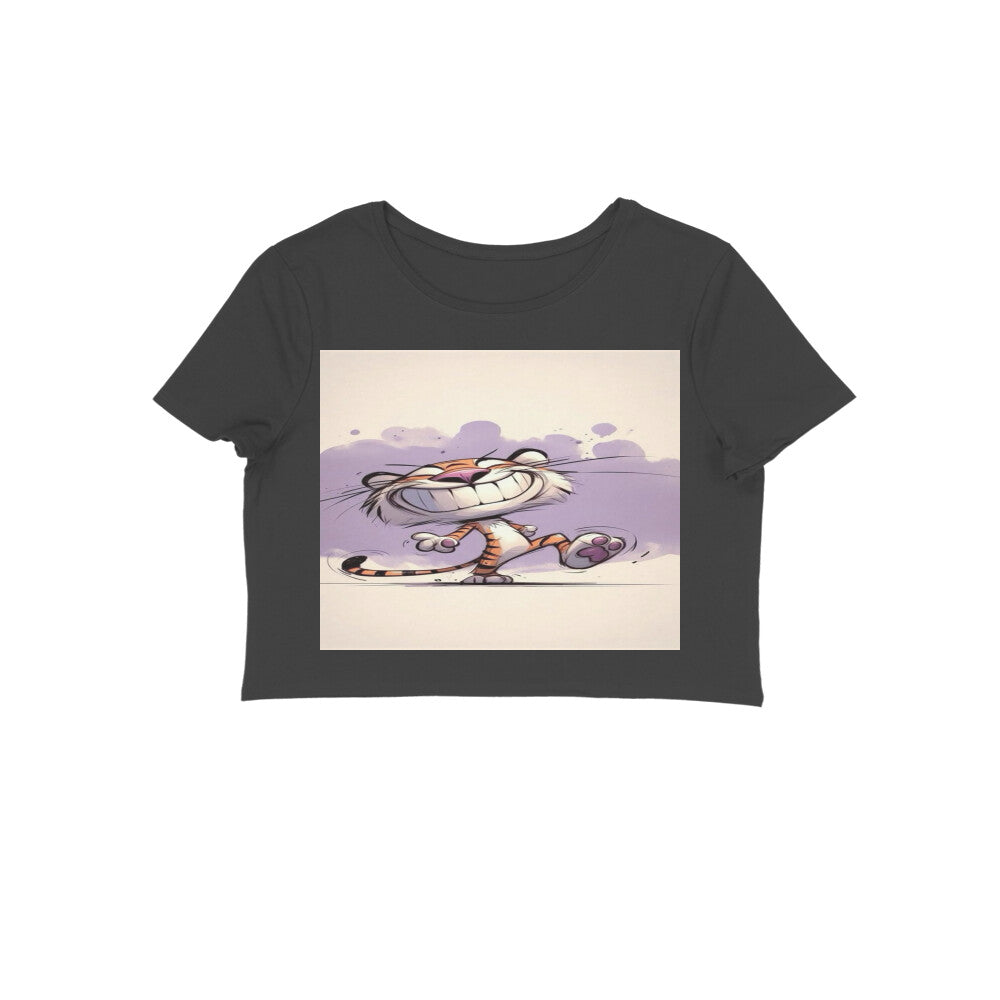Front View - Gully Grin — Crop Top Black