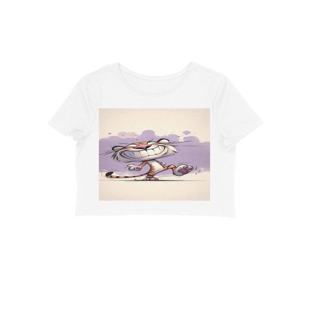 Front View - Gully Grin — Crop Top White