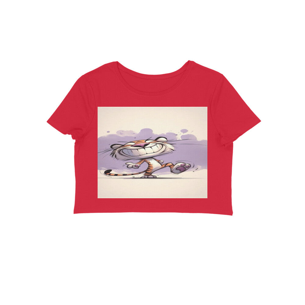 Front View - Gully Grin — Crop Top Red