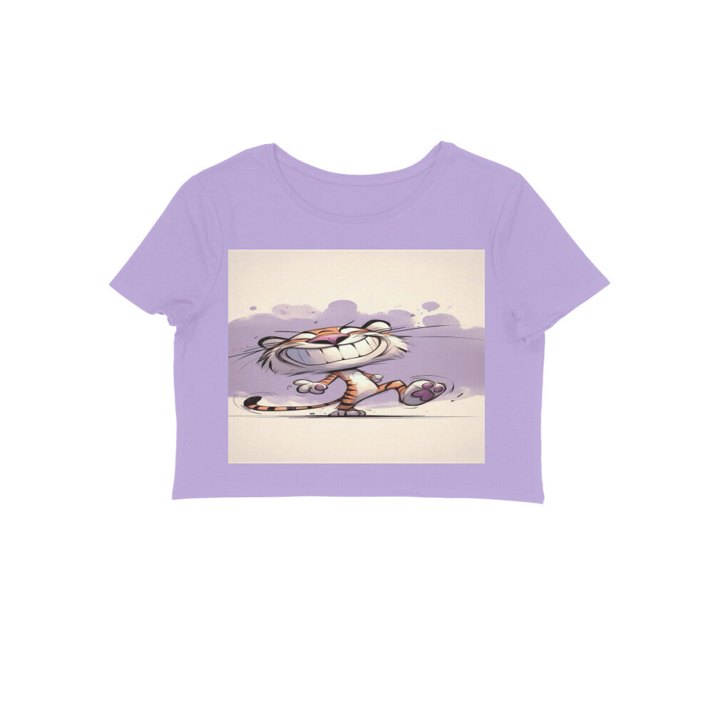 Front View - Gully Grin — Crop Top Iris Lavender