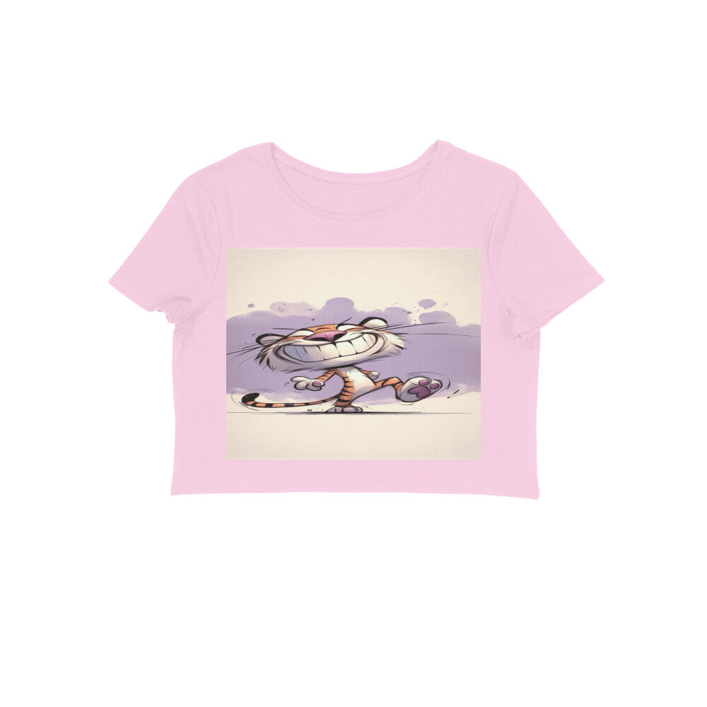 Front View - Gully Grin — Crop Top Light Pink