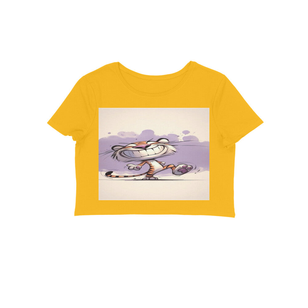 Front View - Gully Grin — Crop Top Golden Yellow