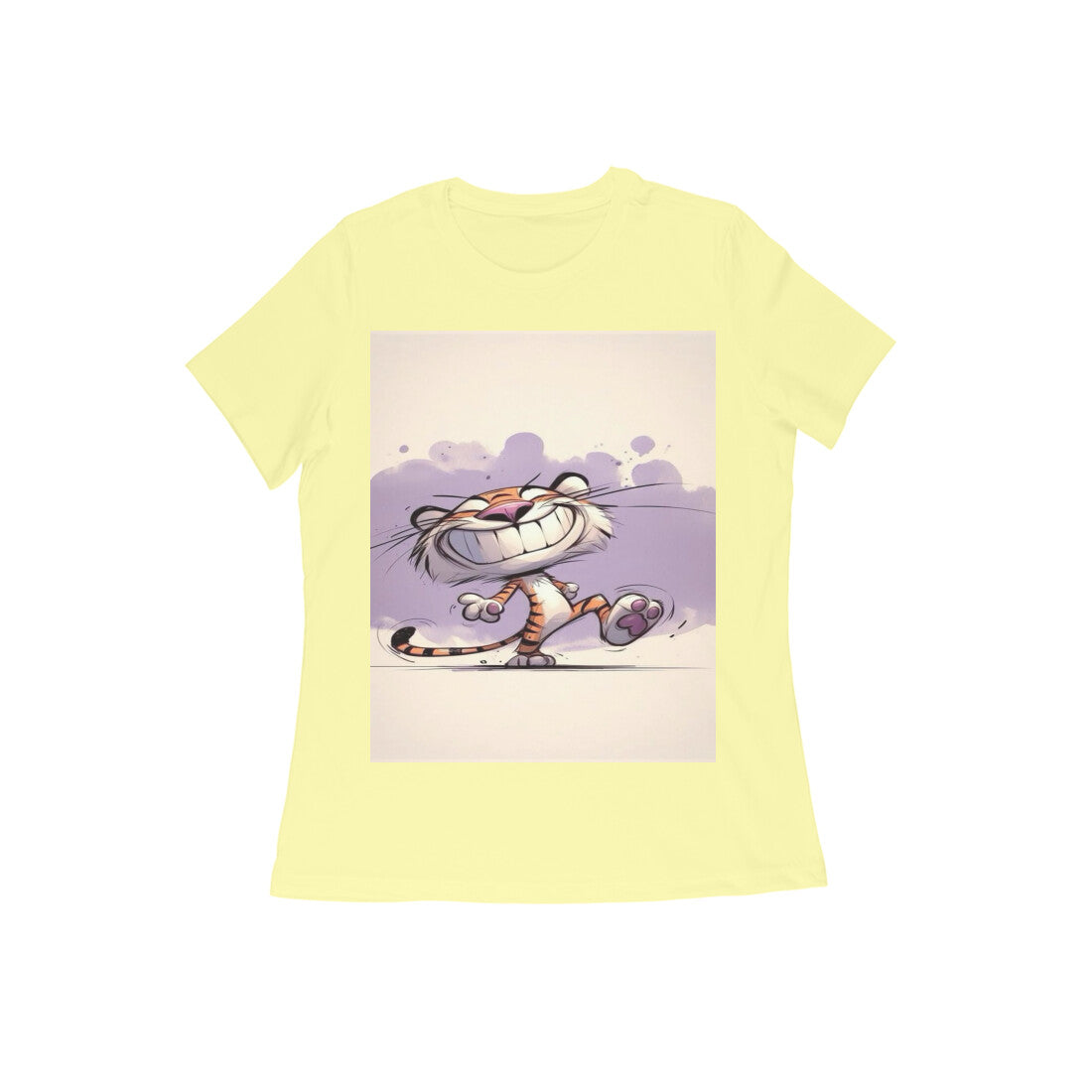 Front View - Gully Grin — Women’s Tee Butter Yellow