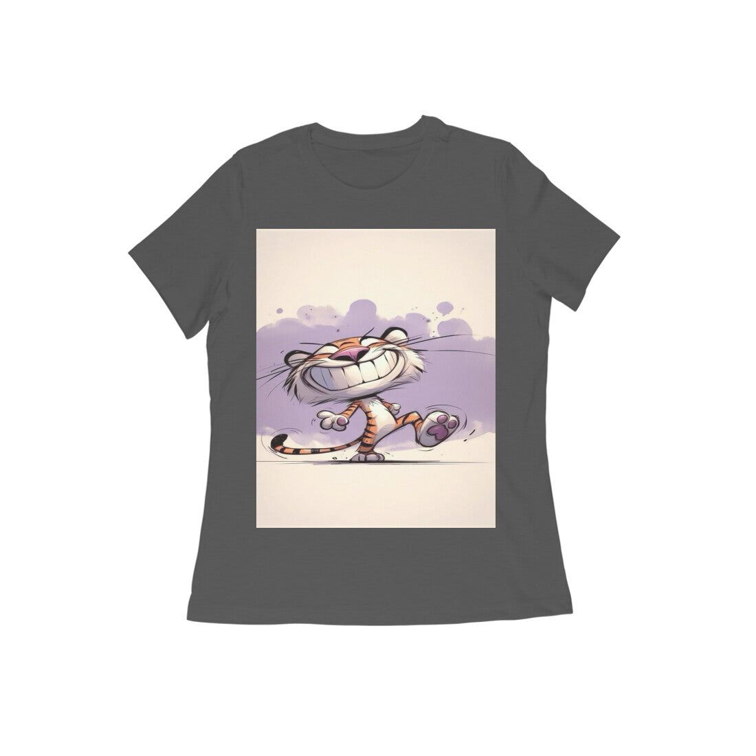 Front View - Gully Grin — Women’s Tee Charcoal Grey