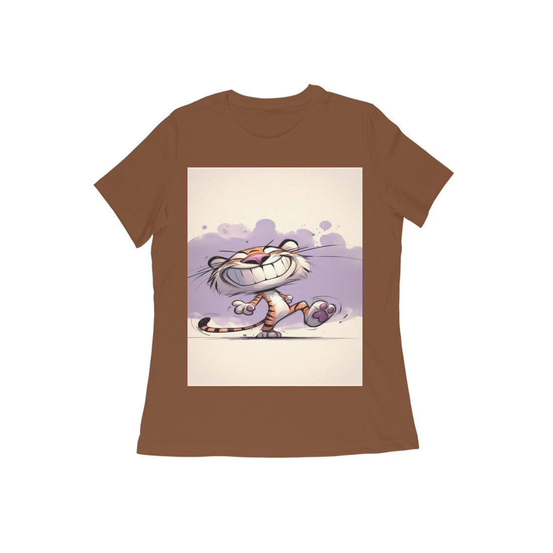 Front View - Gully Grin — Women’s Tee Coffee Brown