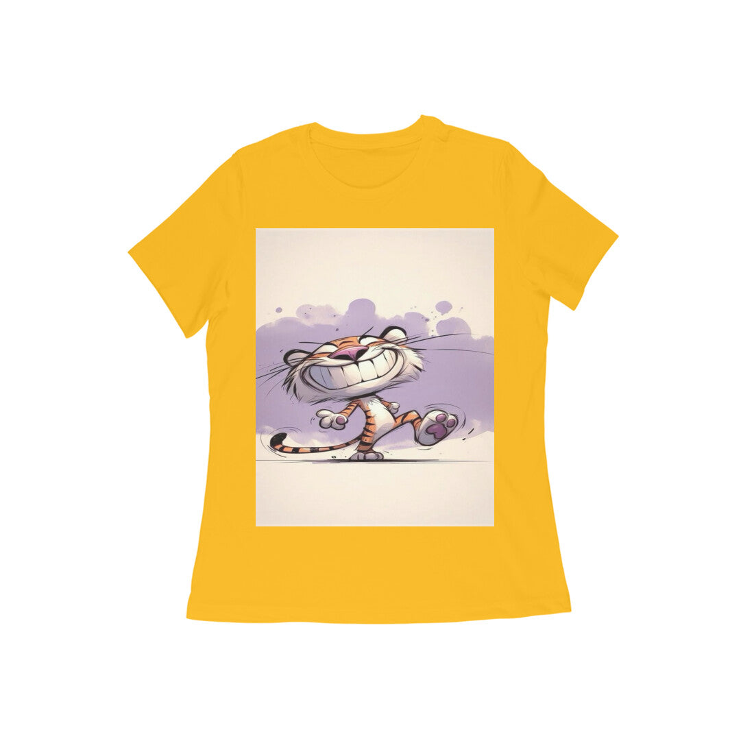 Front View - Gully Grin — Women’s Tee Golden Yellow
