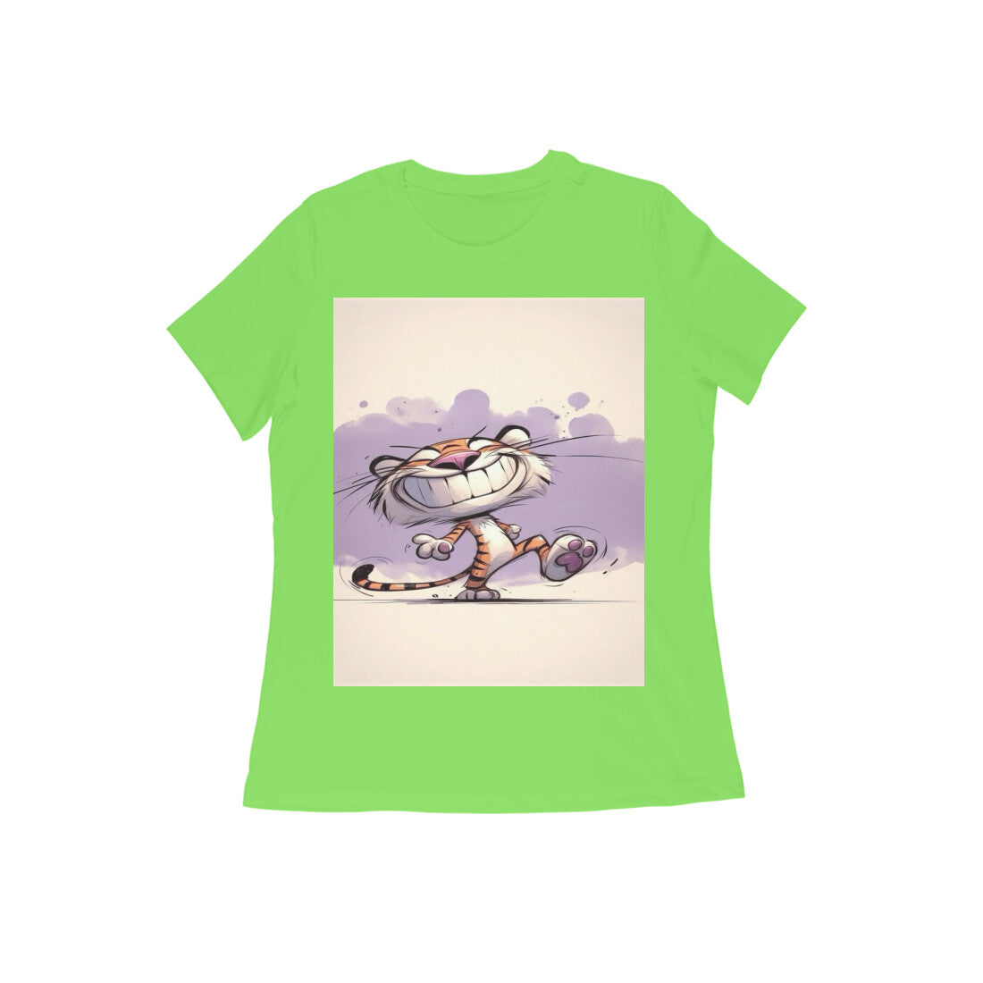 Front View - Gully Grin — Women’s Tee Liril Green