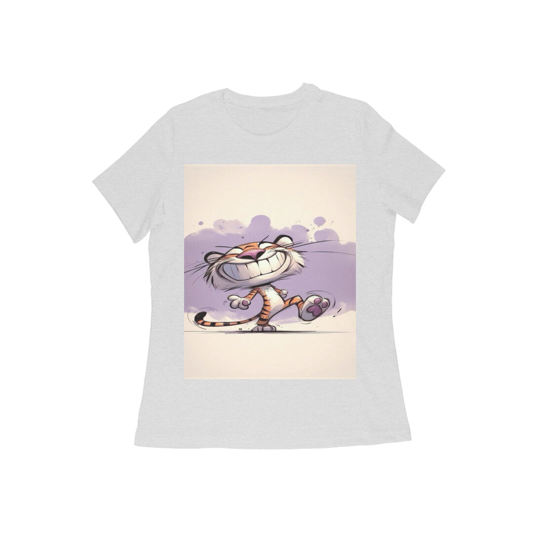 Front View - Gully Grin — Women’s Tee Melange Grey