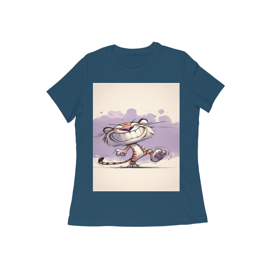 Front View - Gully Grin — Women’s Tee Navy Blue