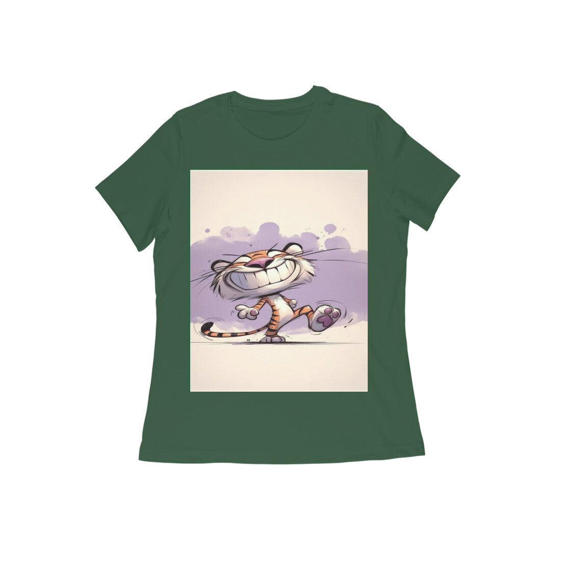 Front View - Gully Grin — Women’s Tee Olive Green