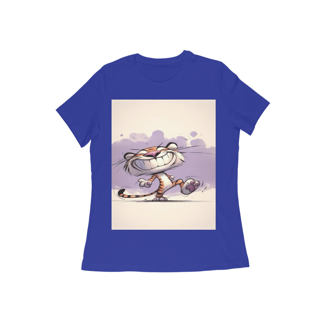 Front View - Gully Grin — Women’s Tee Royal Blue