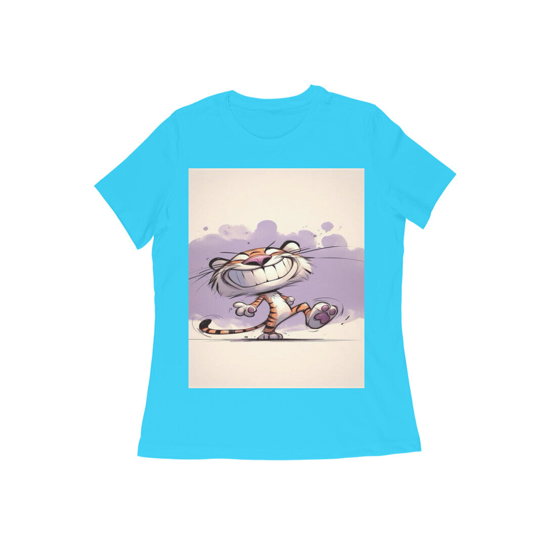 Front View - Gully Grin — Women’s Tee Sky Blue
