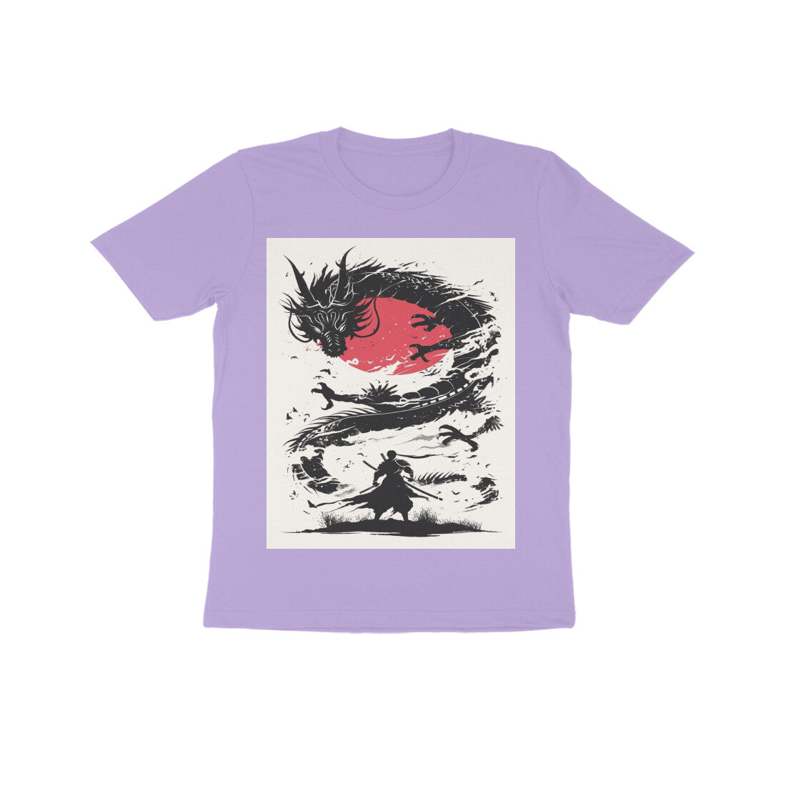 Front View - Ronin's Shadow — Kids Tee Iris Lavender