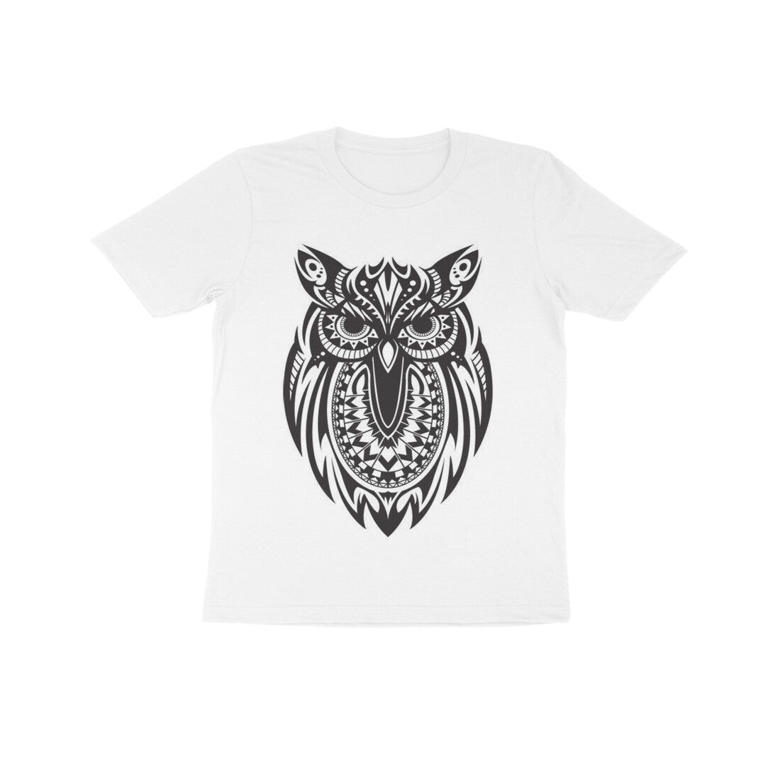 Front View - Owl Totem — Kids Tee White