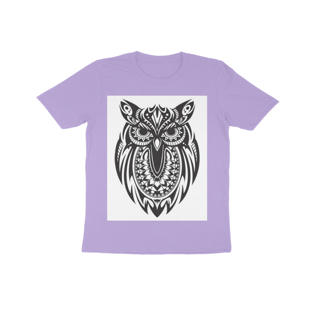 Front View - Owl Totem — Kids Tee Iris Lavender
