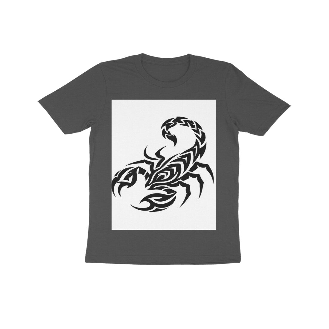 Front View - Scorpio Rising — Kids Tee Charcoal Grey