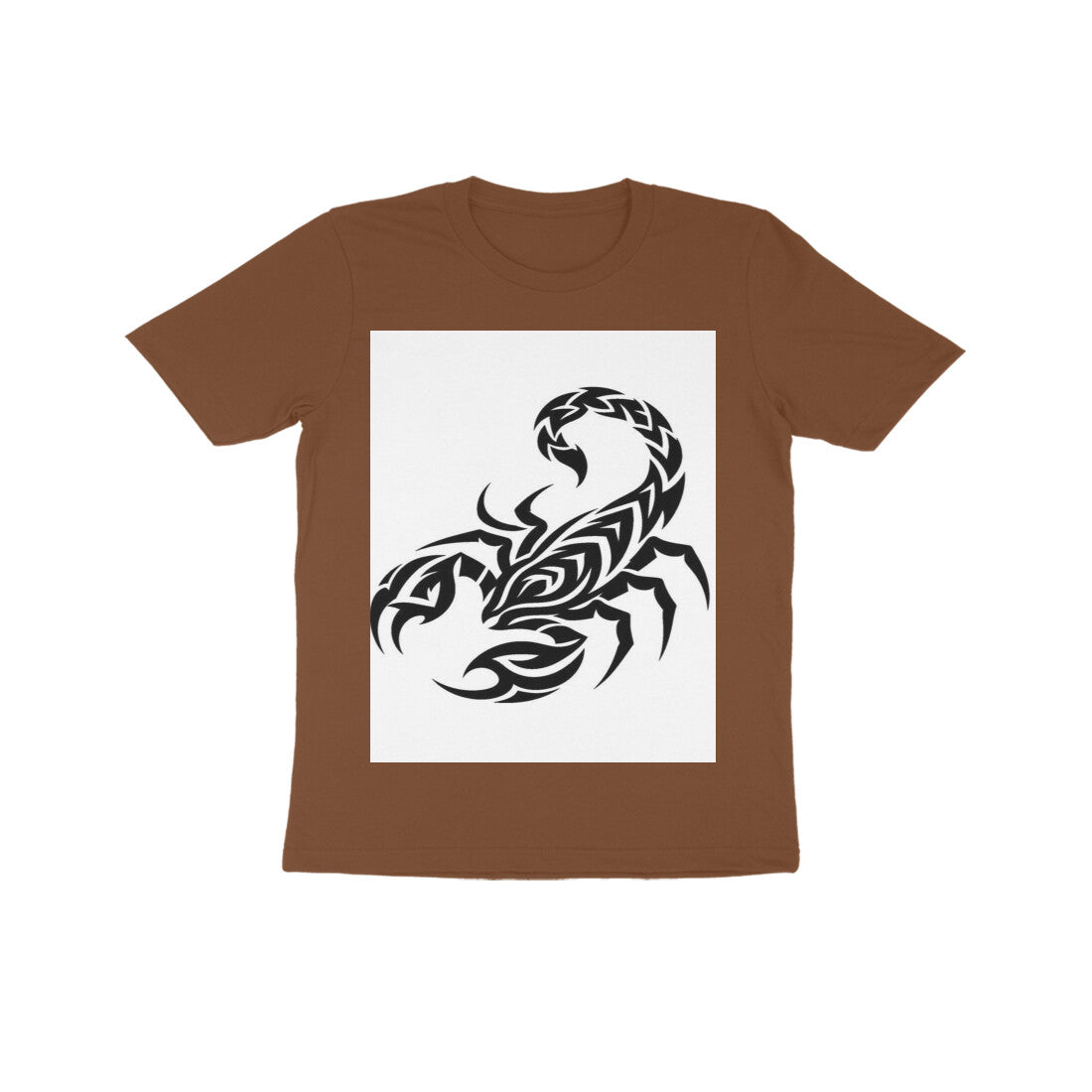 Front View - Scorpio Rising — Kids Tee Coffee Brown