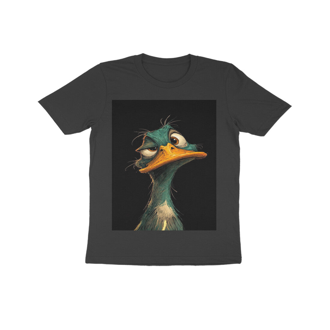 Front View - DGAF Duck — Kids Tee Black