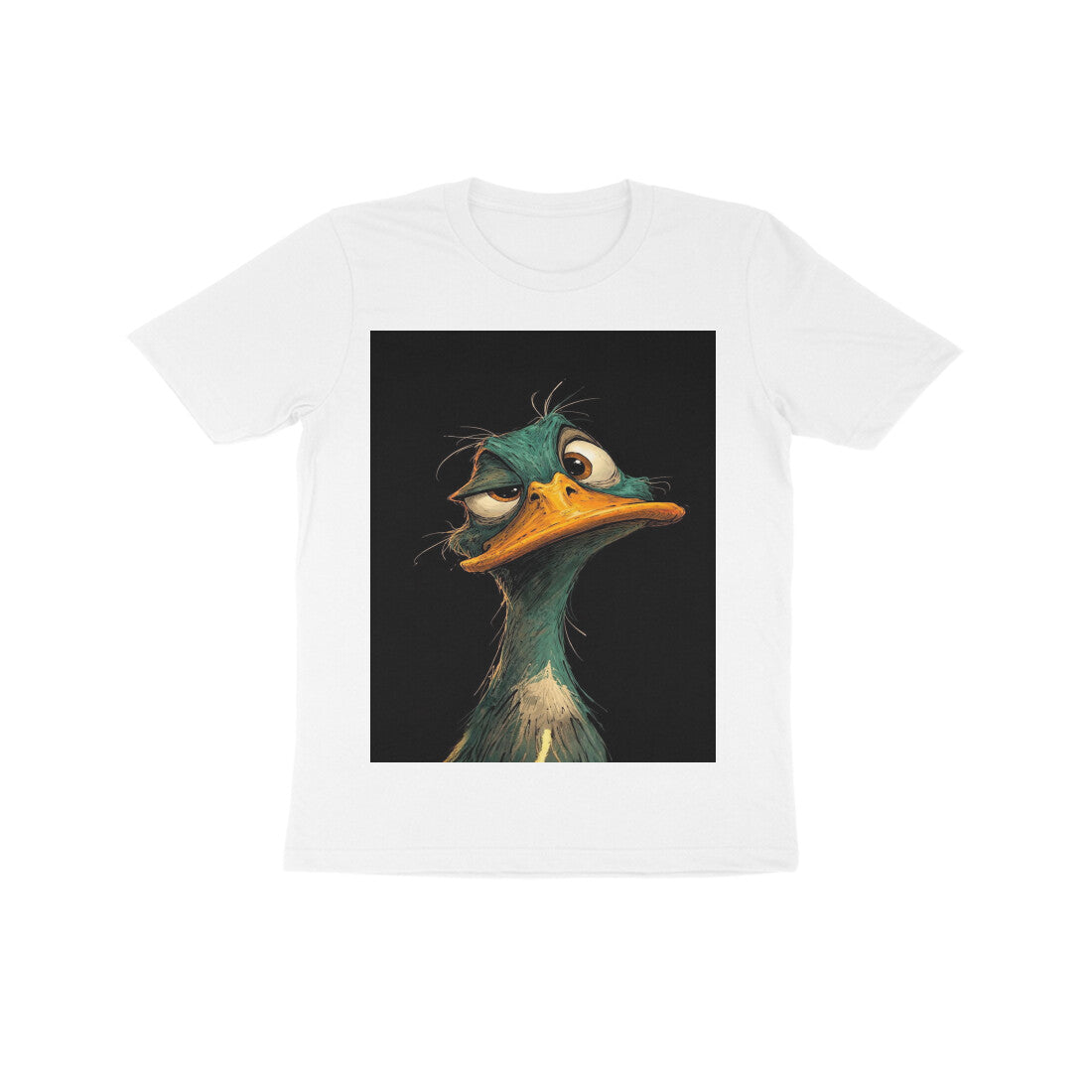 Front View - DGAF Duck — Kids Tee White
