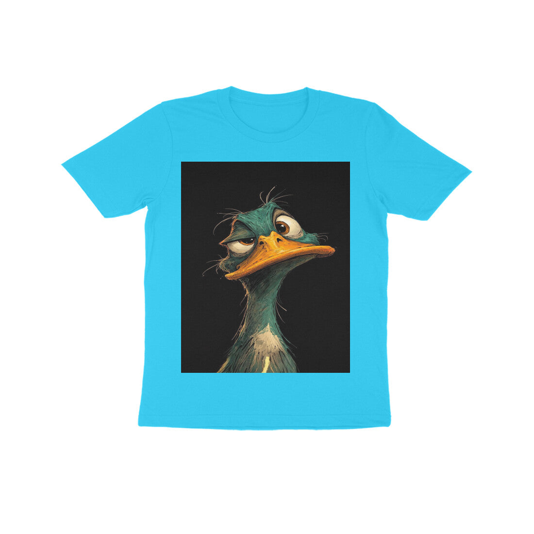 Front View - DGAF Duck — Kids Tee Sky Blue