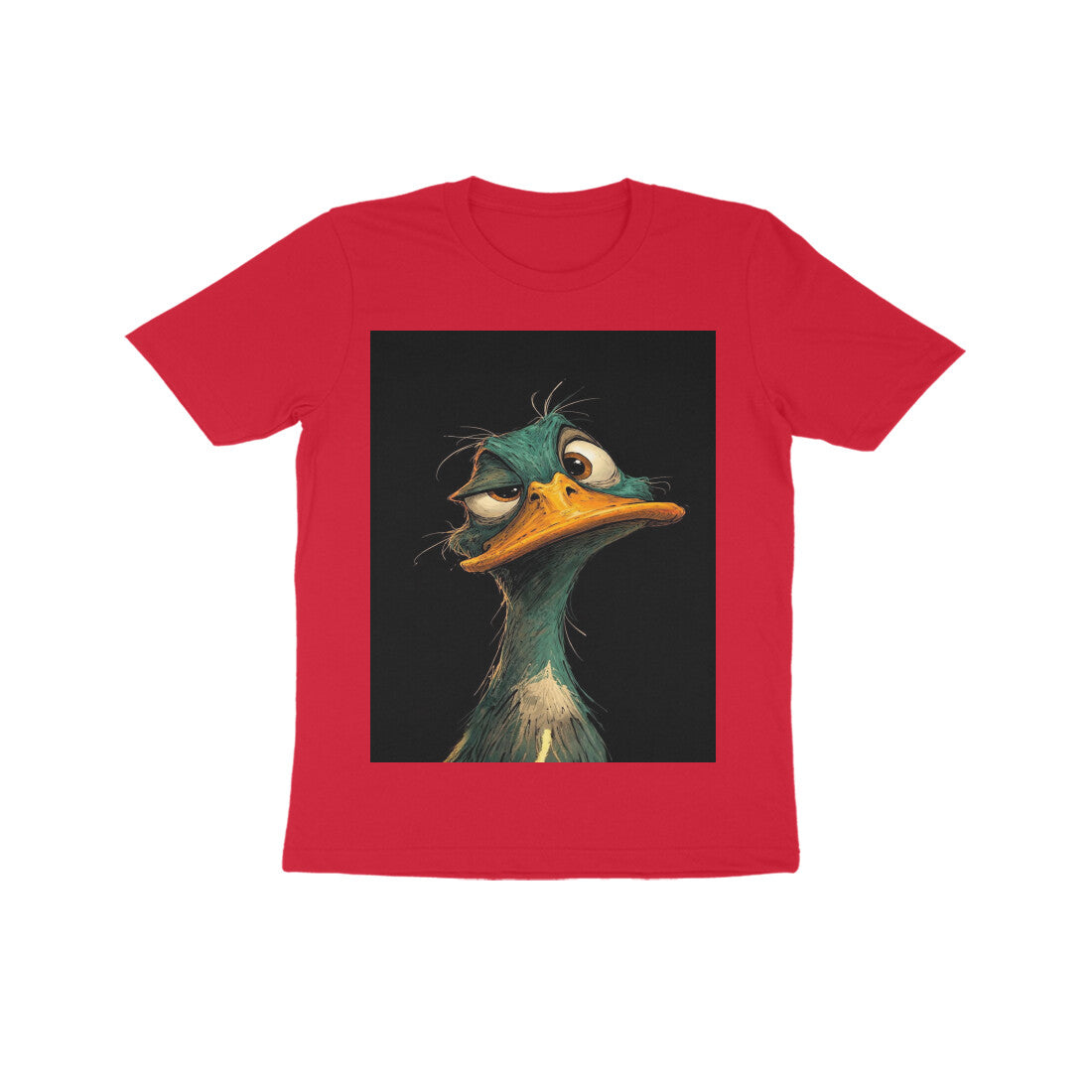 Front View - DGAF Duck — Kids Tee Red
