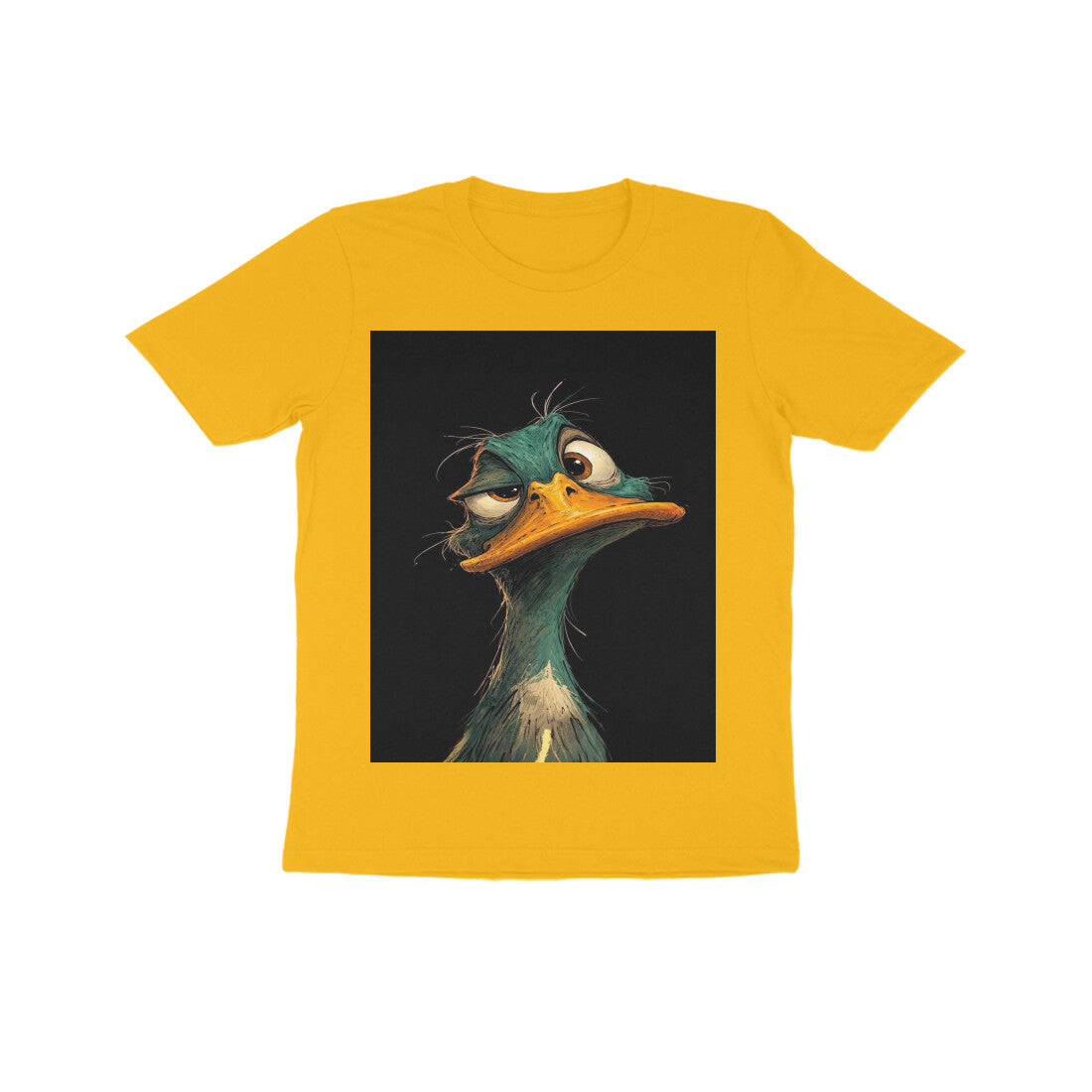 Front View - DGAF Duck — Kids Tee Golden Yellow