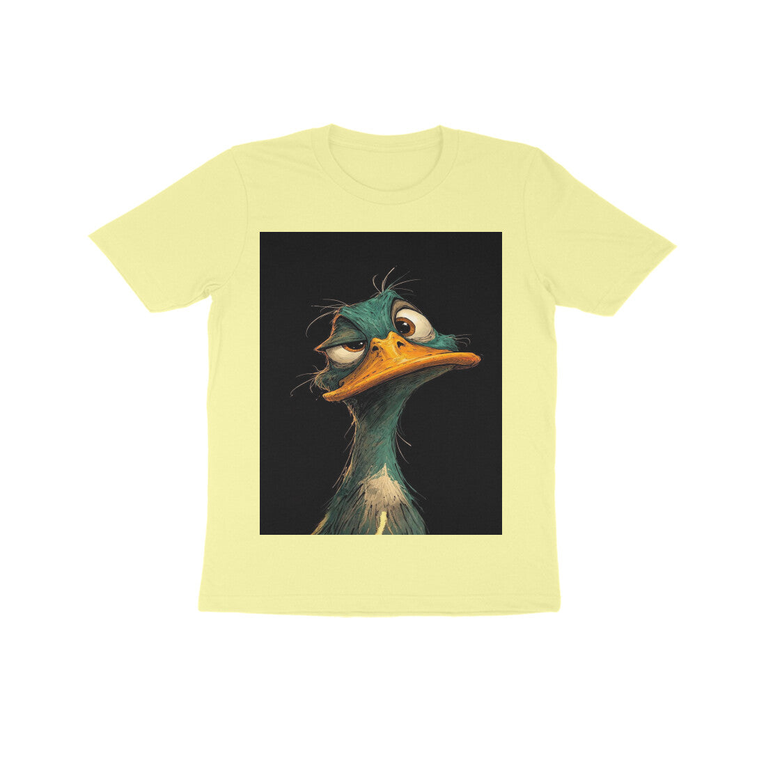 Front View - DGAF Duck — Kids Tee Butter Yellow