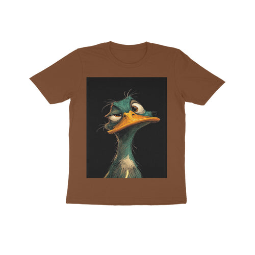 Front View - DGAF Duck — Kids Tee Coffee Brown