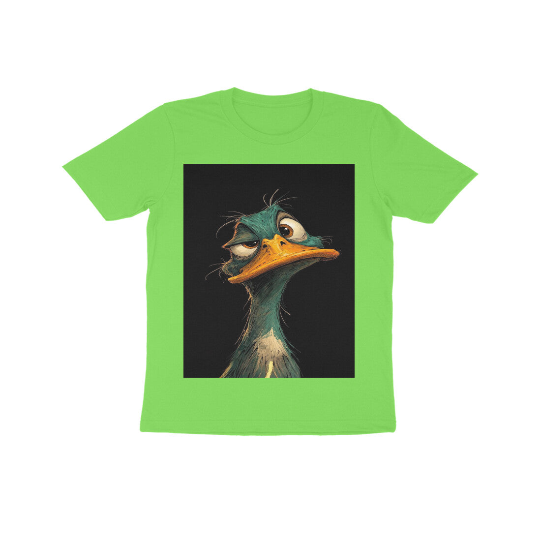 Front View - DGAF Duck — Kids Tee Liril Green