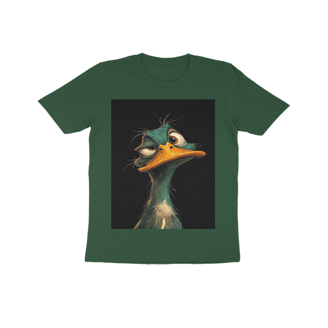 Front View - DGAF Duck — Kids Tee Olive Green
