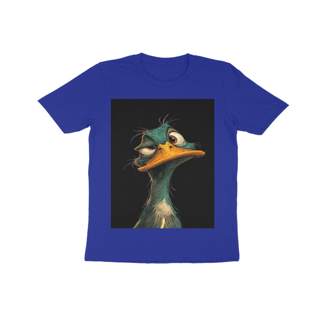 Front View - DGAF Duck — Kids Tee Royal Blue