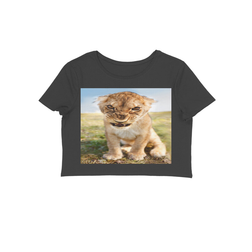 Front View - Untamed Roar — Crop Top Black