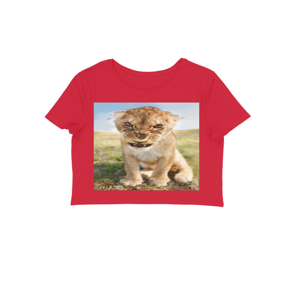 Front View - Untamed Roar — Crop Top Red