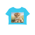 Front View - Untamed Roar — Crop Top Sky Blue