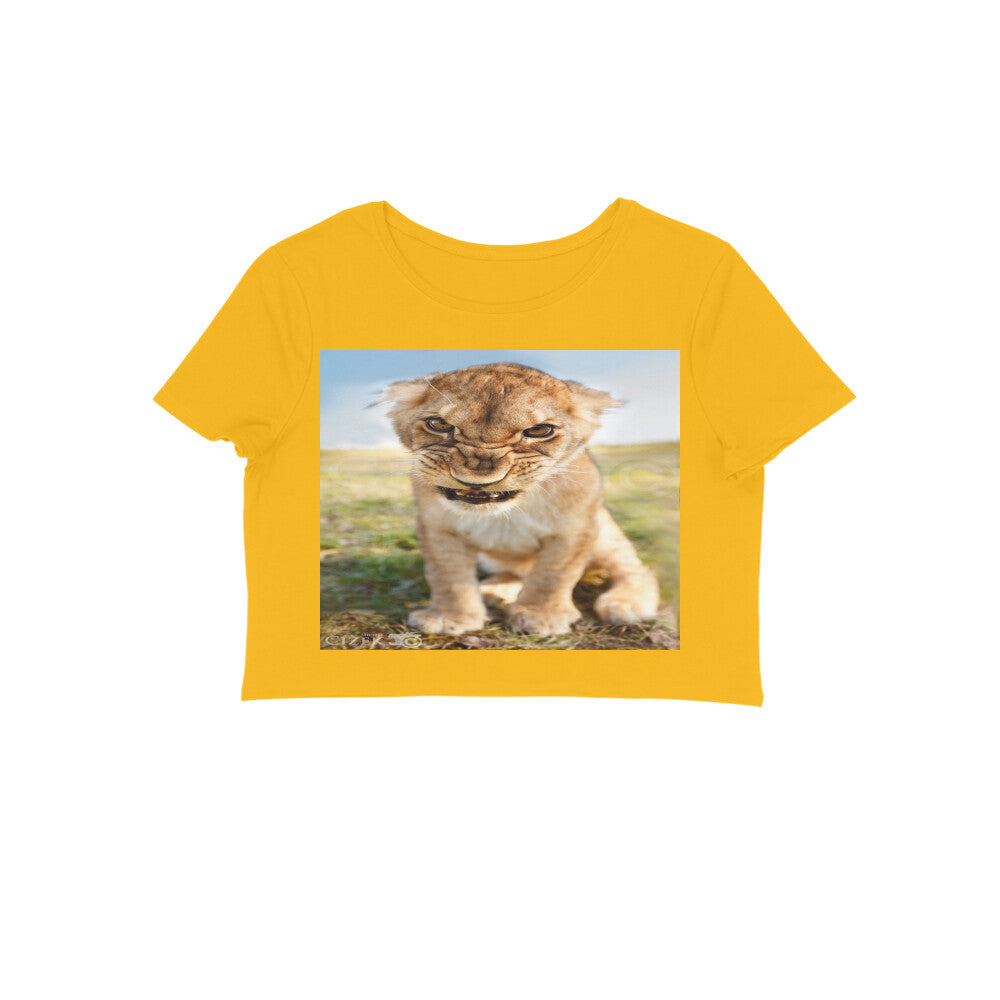 Front View - Untamed Roar — Crop Top Golden Yellow