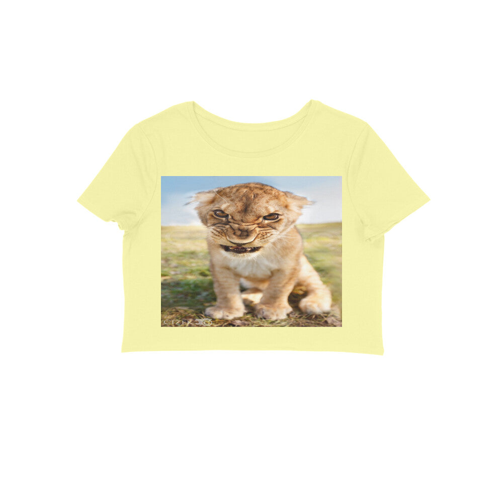 Front View - Untamed Roar — Crop Top Butter Yellow