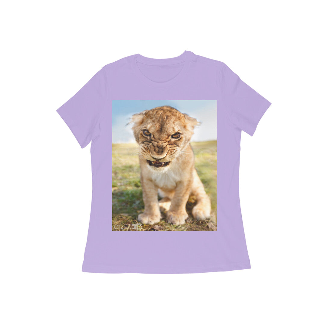 Front View - Untamed Roar — Women’s Tee Iris Lavender