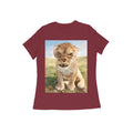 Front View - Untamed Roar — Women’s Tee Maroon