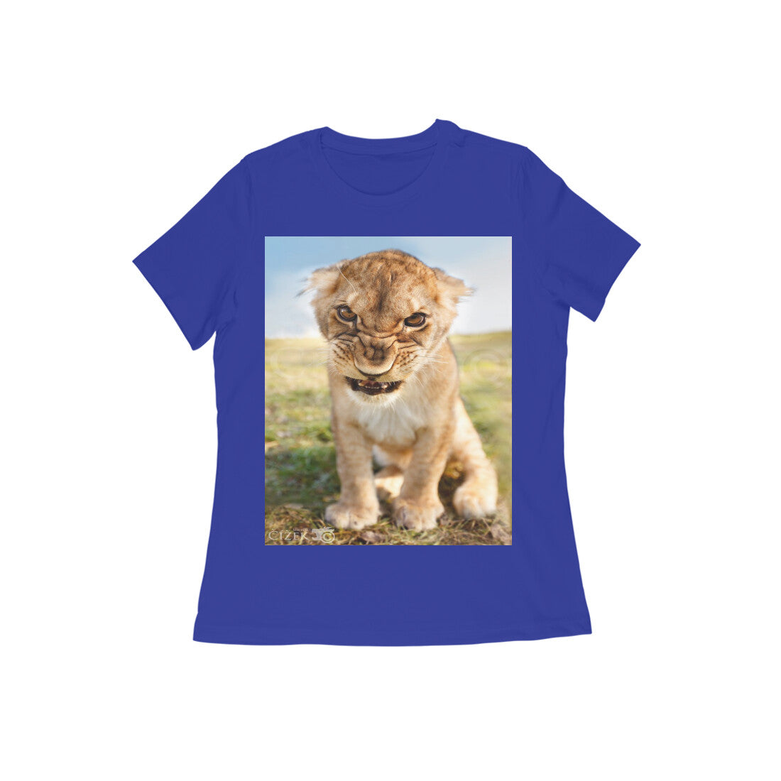 Front View - Untamed Roar — Women’s Tee Royal Blue