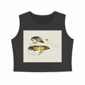 Front View - Metamorphosis Stitch — Crop Tank Top Black