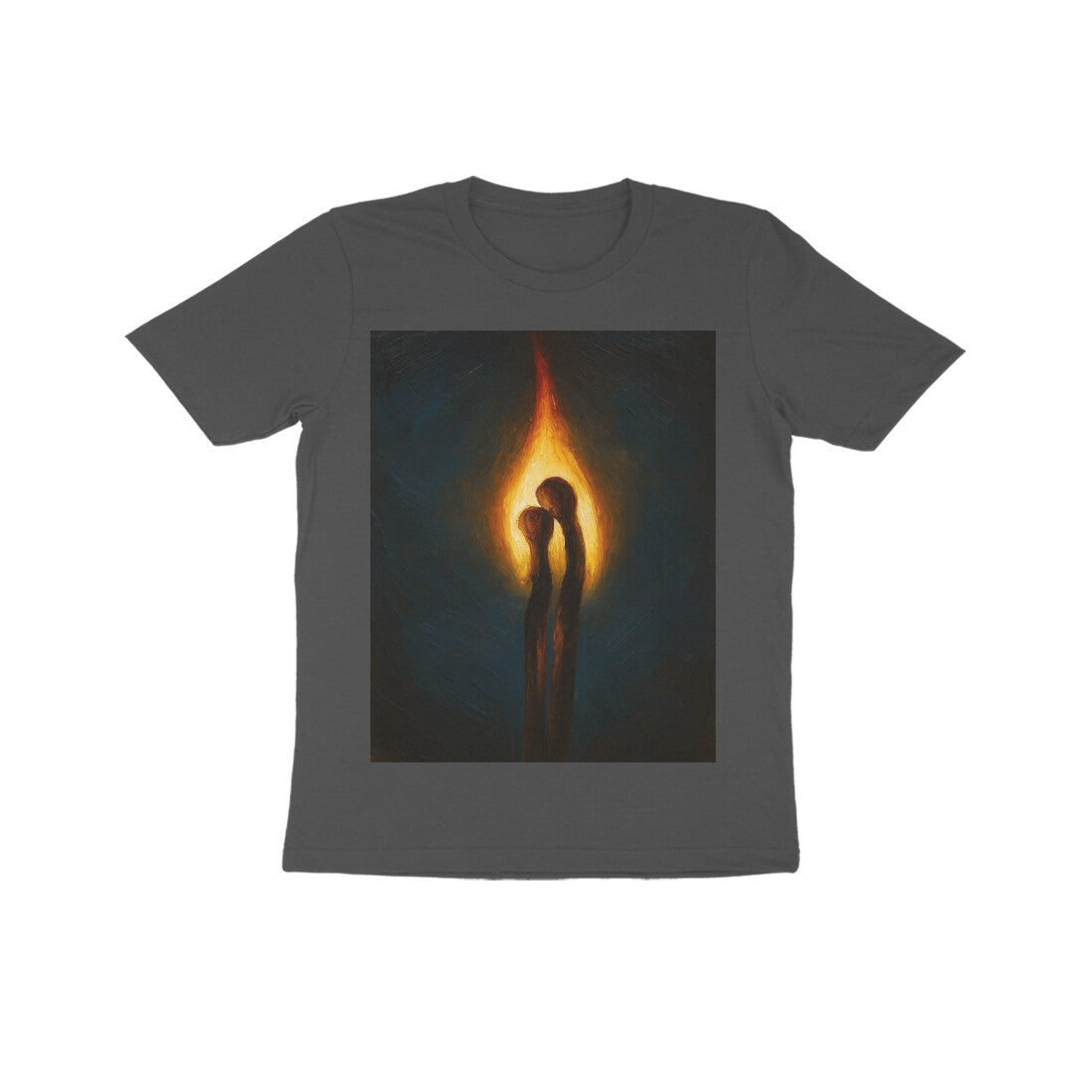 Front View - Ignite — Kids Tee Charcoal Grey