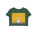 Front View - Grumpy Hare — Crop Top Olive Green