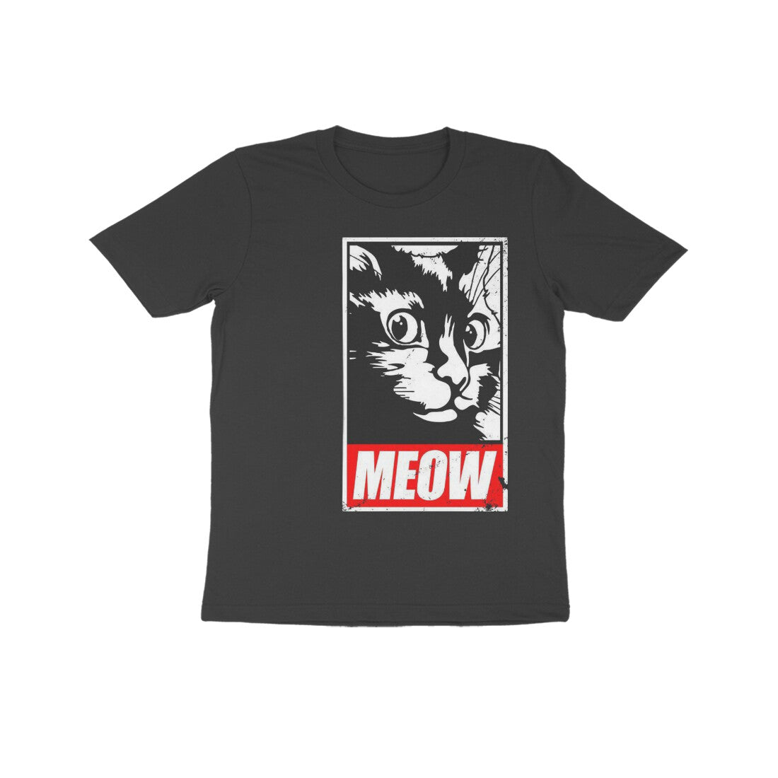 Front View - Feline Fury — Kids Tee Black