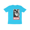 Front View - Feline Fury — Kids Tee Sky Blue